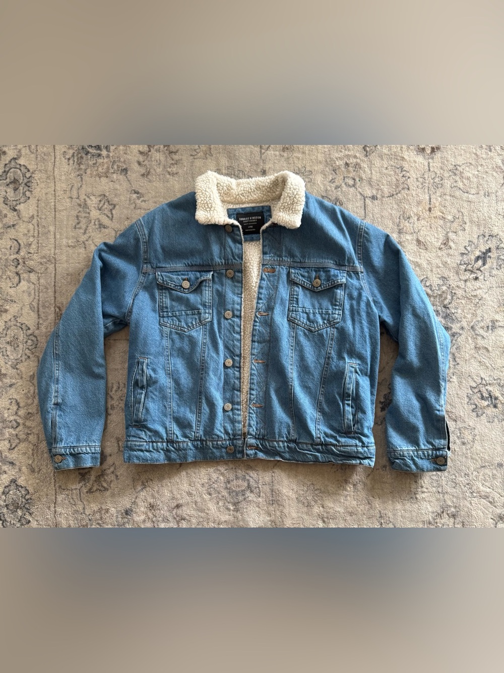 Light Blue Sherpa-Lined Denim Jacket